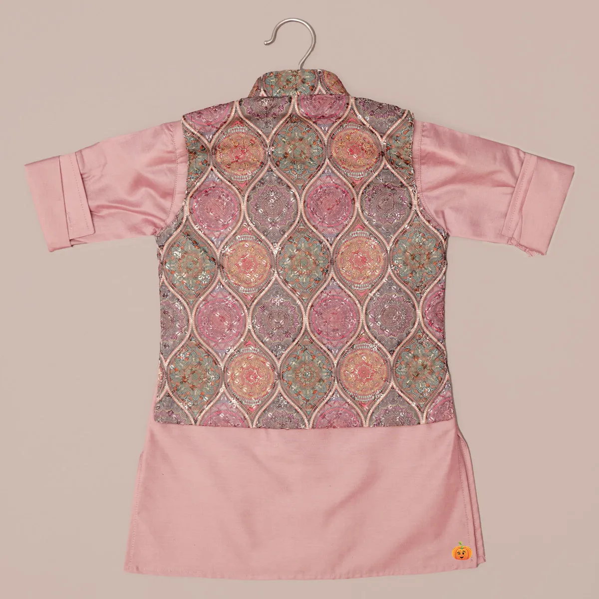 Kids Kurta Pajama with Regal Pattern Jacket