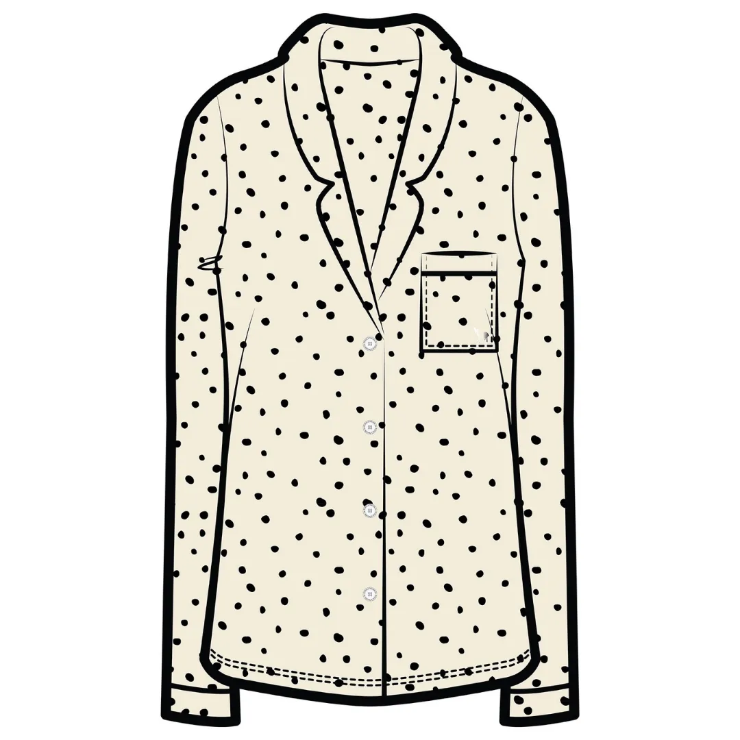 Korrah Pajama Shirt | Cloud with Black Dots