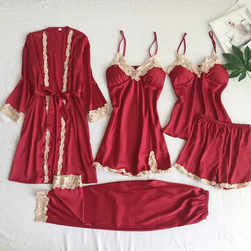 Lace Satin Pajama Set