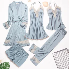 Lace Satin Pajama Set
