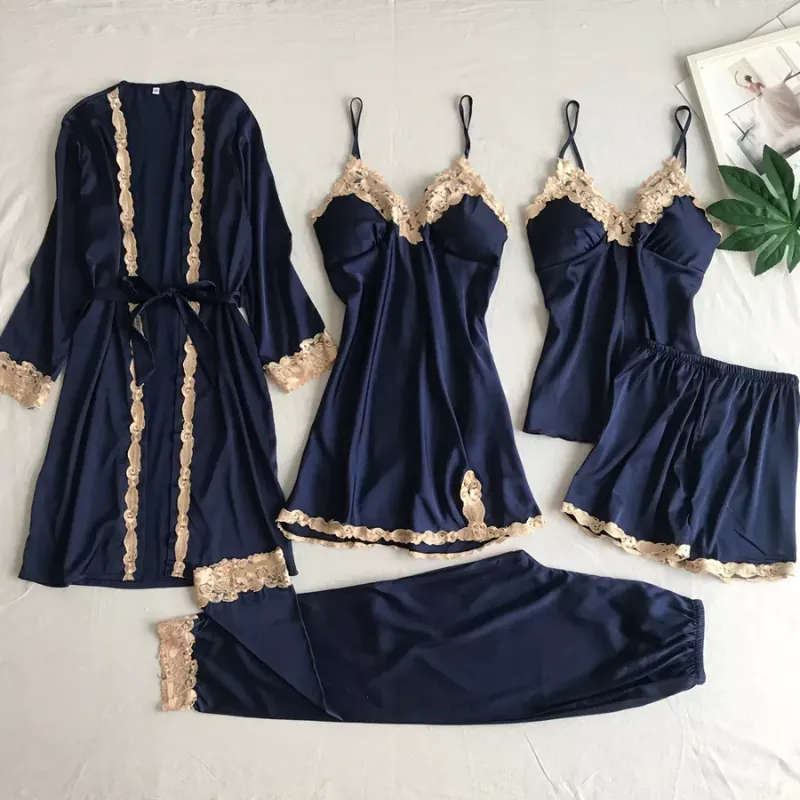 Lace Satin Pajama Set
