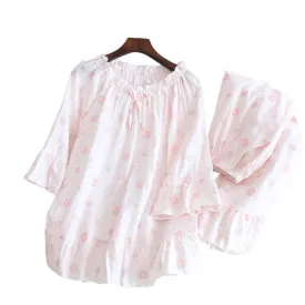 Long-Sleeved Cotton Pajama Set