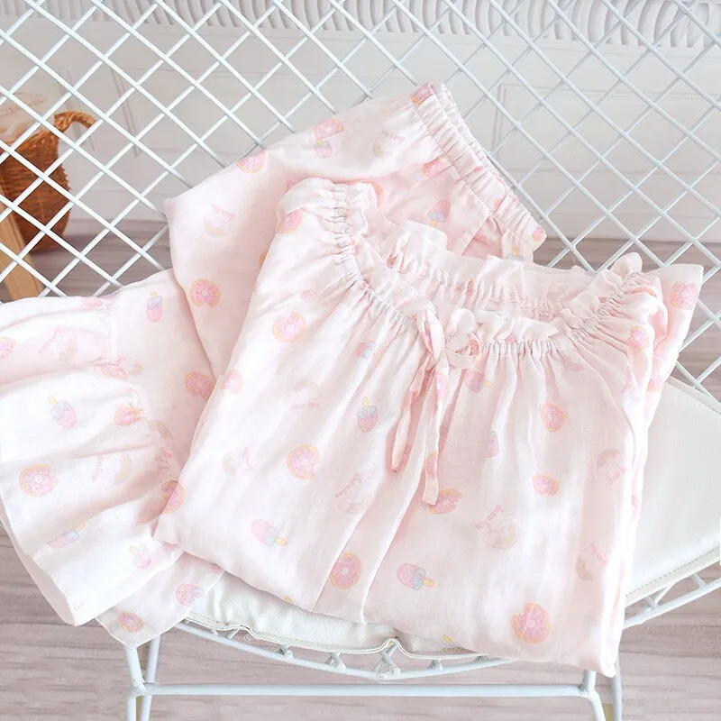 Long-Sleeved Cotton Pajama Set
