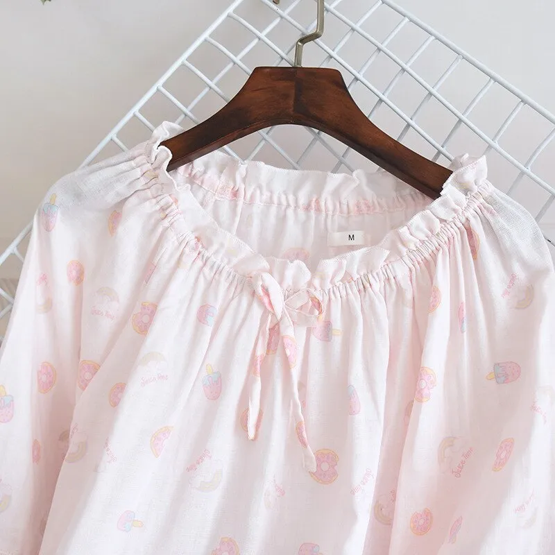 Long-Sleeved Cotton Pajama Set