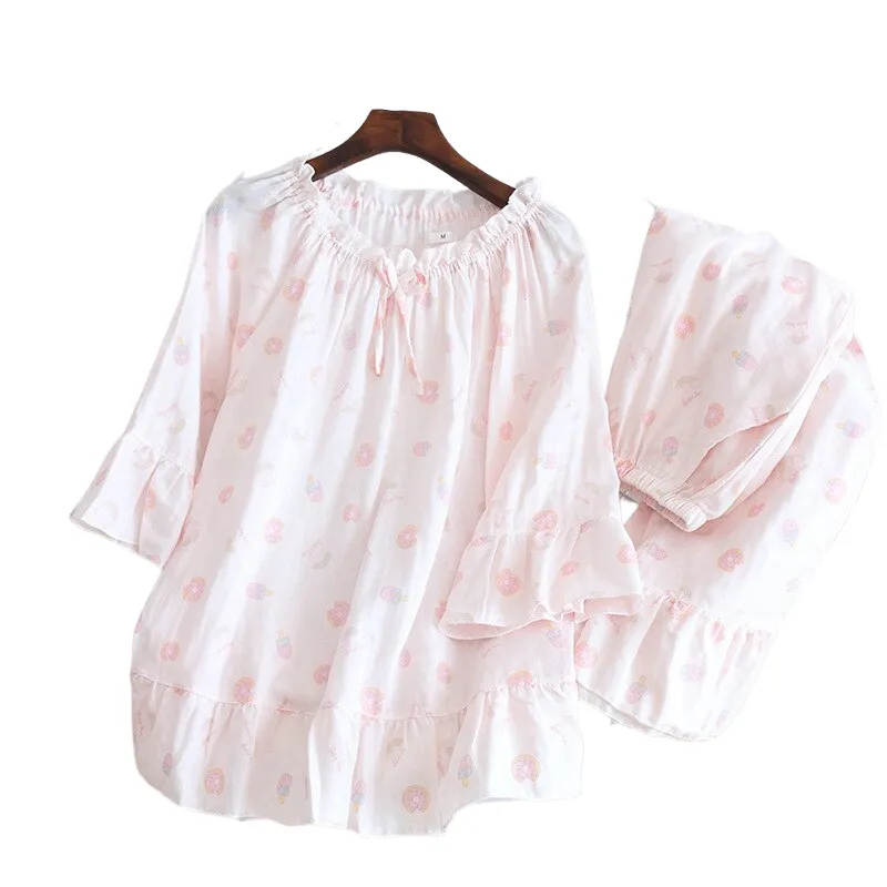 Long-Sleeved Cotton Pajama Set