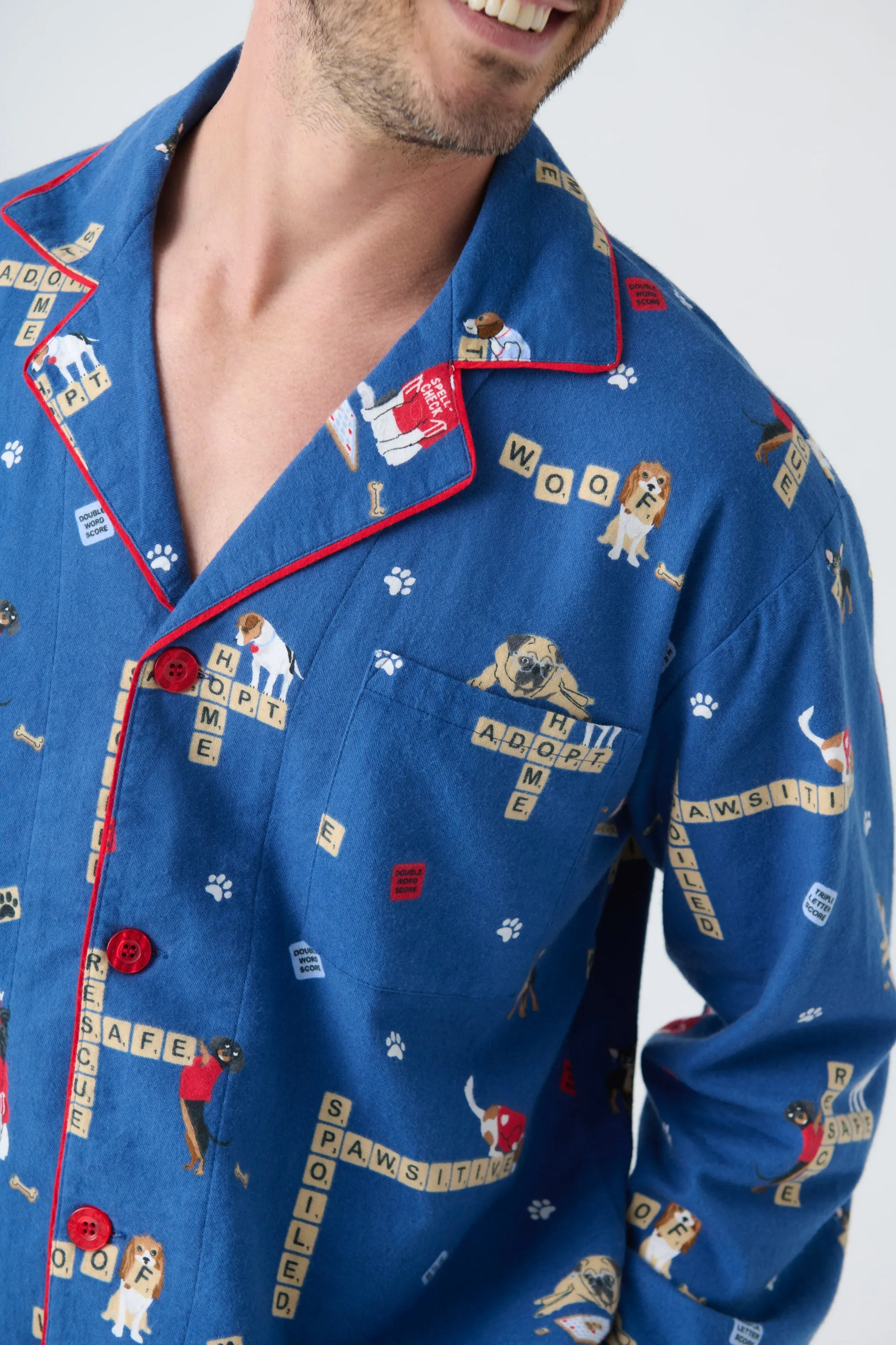 Love Leo Dog Rescue Cozy Men's Flannel PJ Set