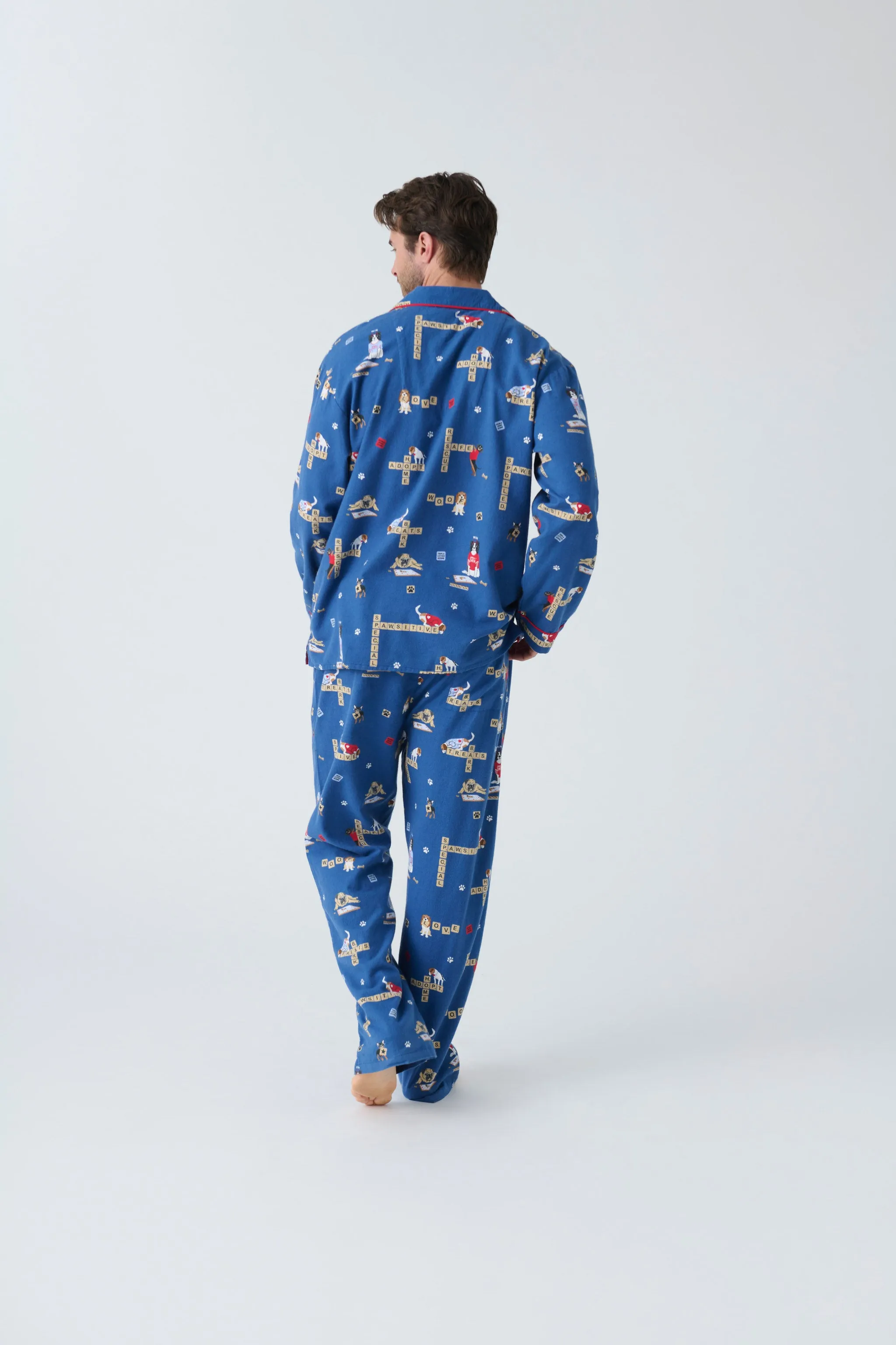 Love Leo Dog Rescue Cozy Men's Flannel PJ Set