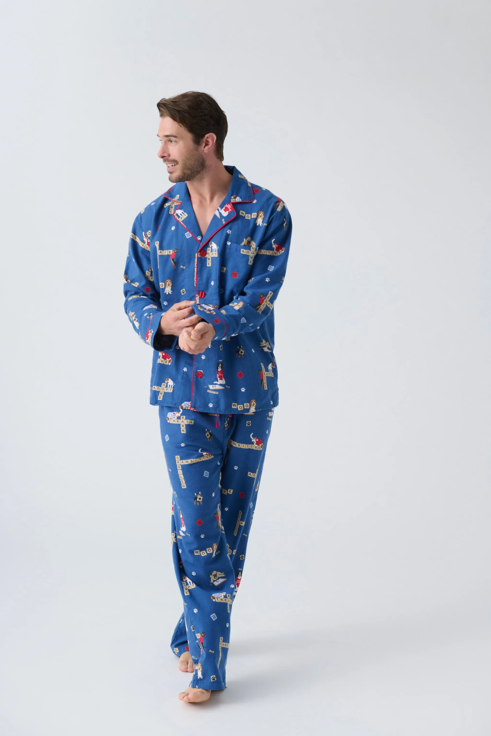 Love Leo Dog Rescue Cozy Men's Flannel PJ Set