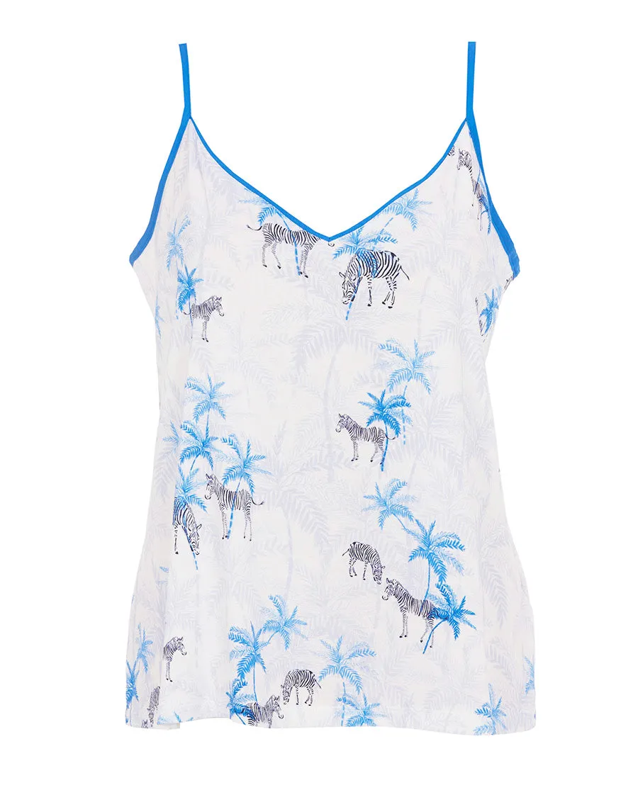 Lyla Womens Zebra Printed Jersey Cami