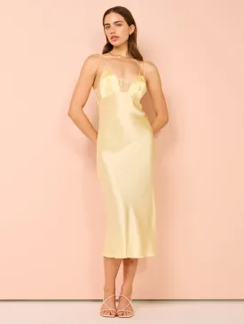 Maison Essentiele Talisa Midi Dress in Pale Yellow