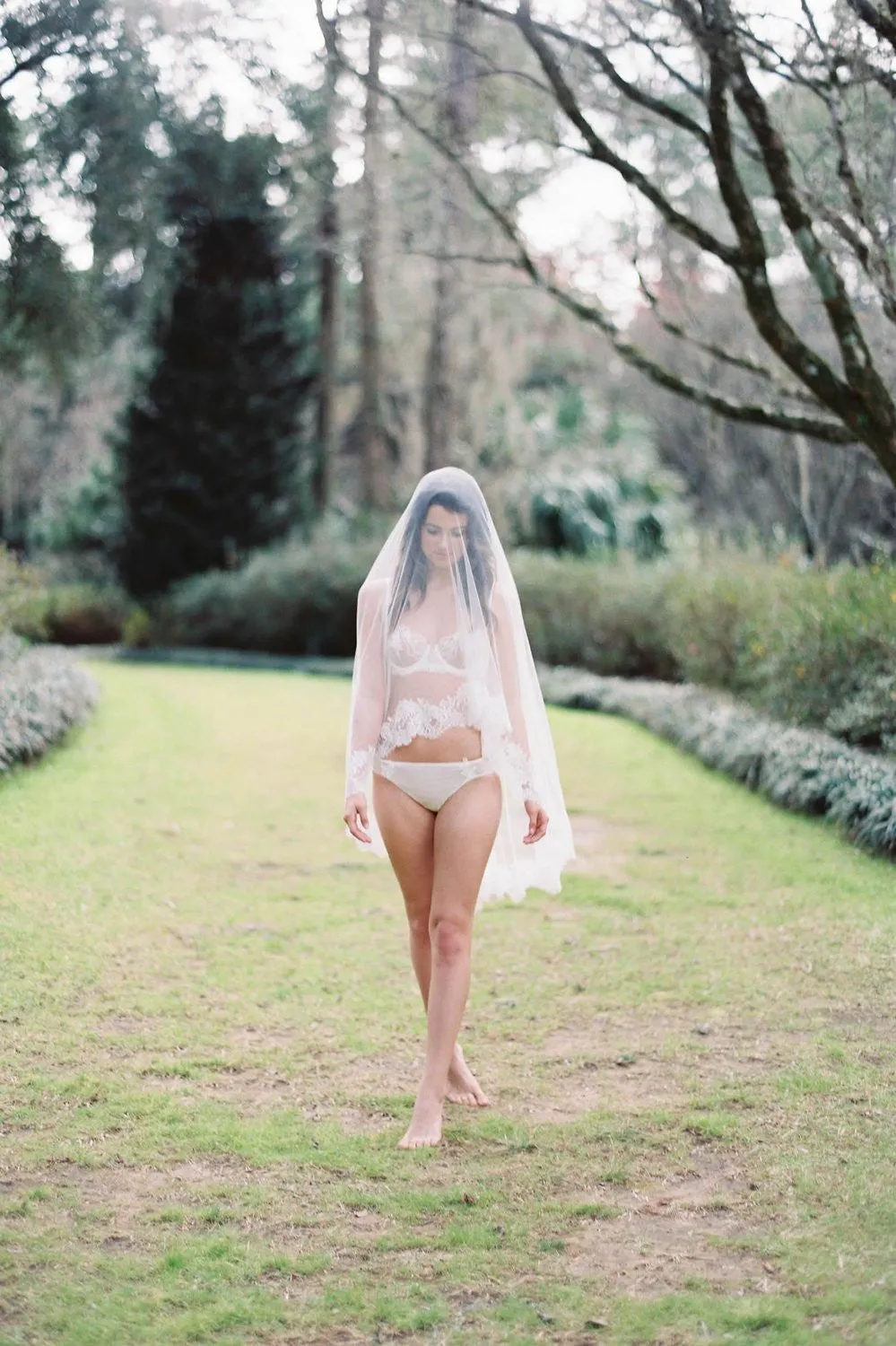 Marie Silk Tulle & French Lace Veil