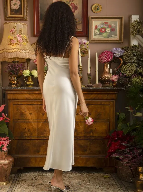 Marjolaine 'Pearl' Ivory Silk Long Nightdress