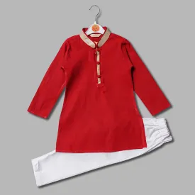 Maroon & Orange Boys Kurta Pajama