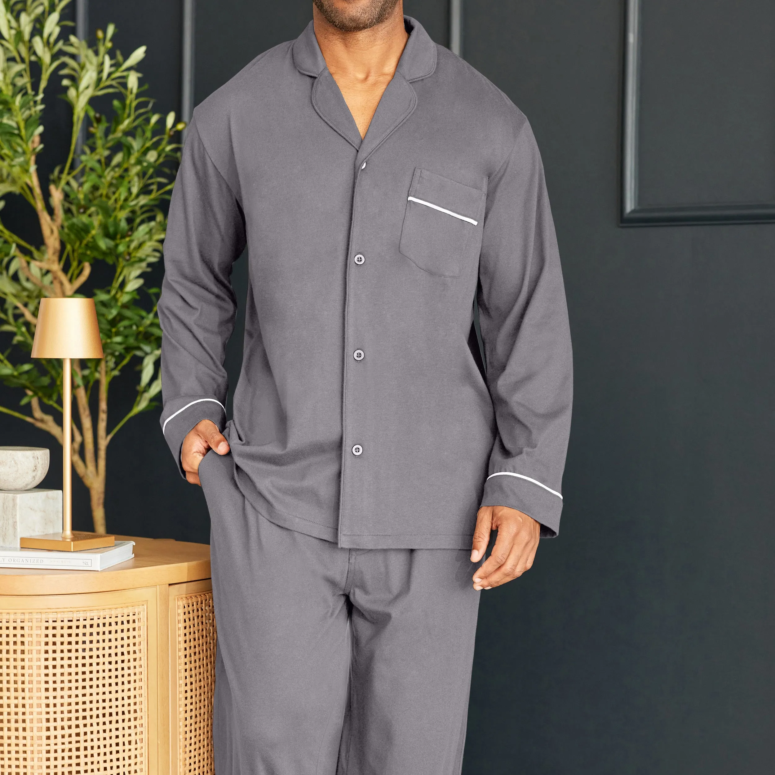 Mens Classic Knit Pajamas Set