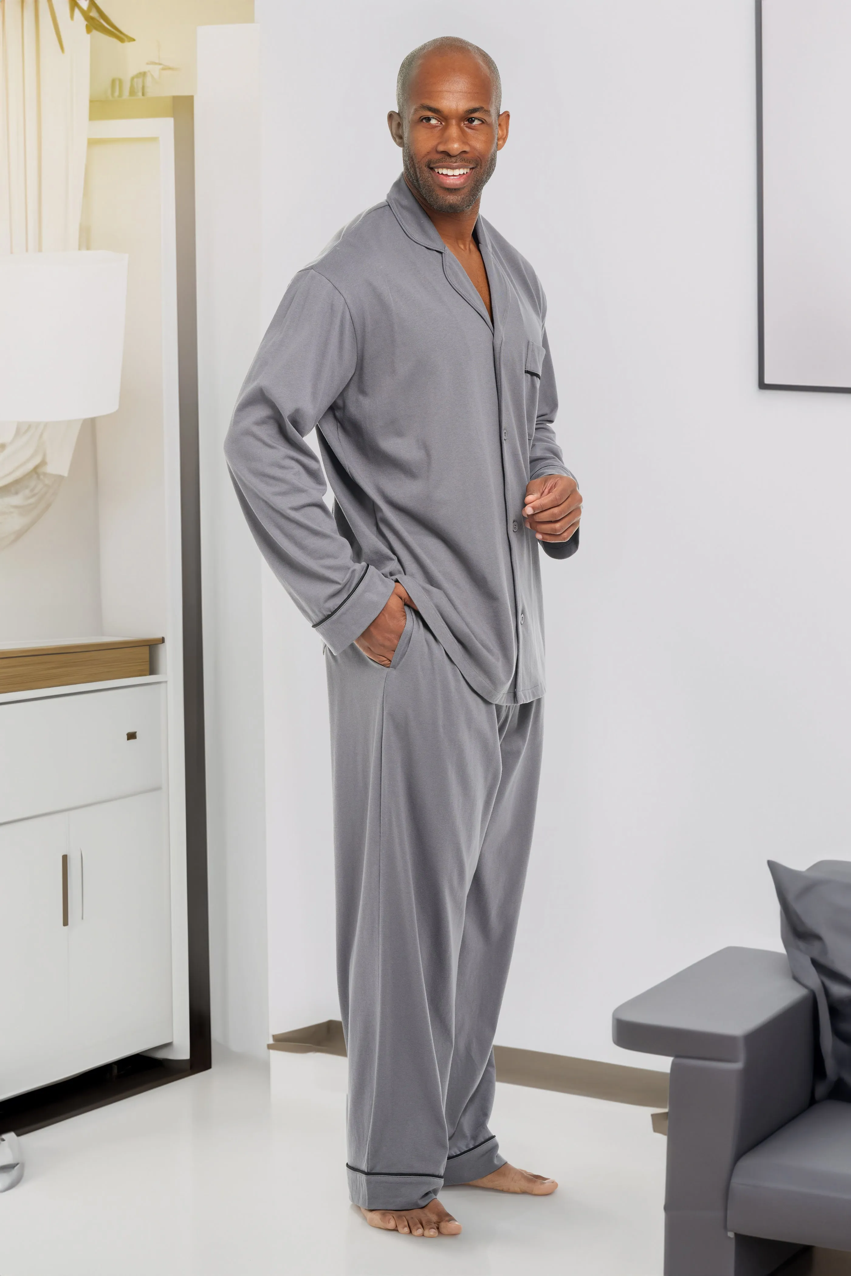 Mens Classic Knit Pajamas Set