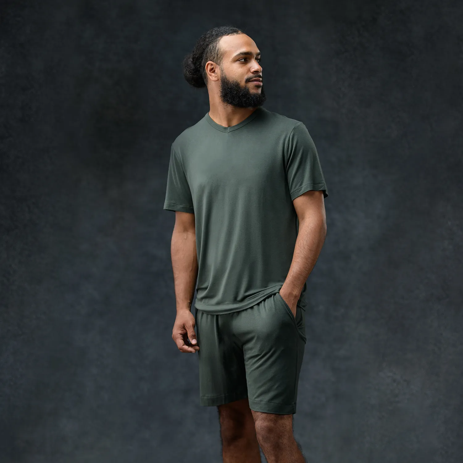 Men's Pajama Set - Short   Tee (Evergreen)