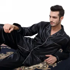 Men's silk satin pajamas suit casual wear - Men's Pajama Set