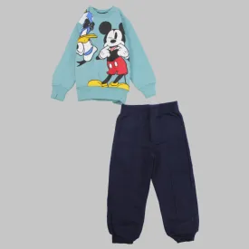 Mickey Mouse & Donald Duck Long-Sleeved Fleeced Pajama