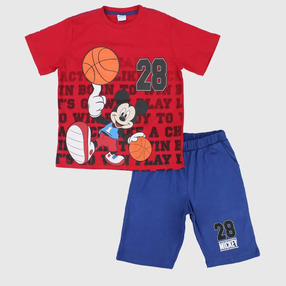 Mickey Mouse Playing Basketball Short-Sleeved Pajama