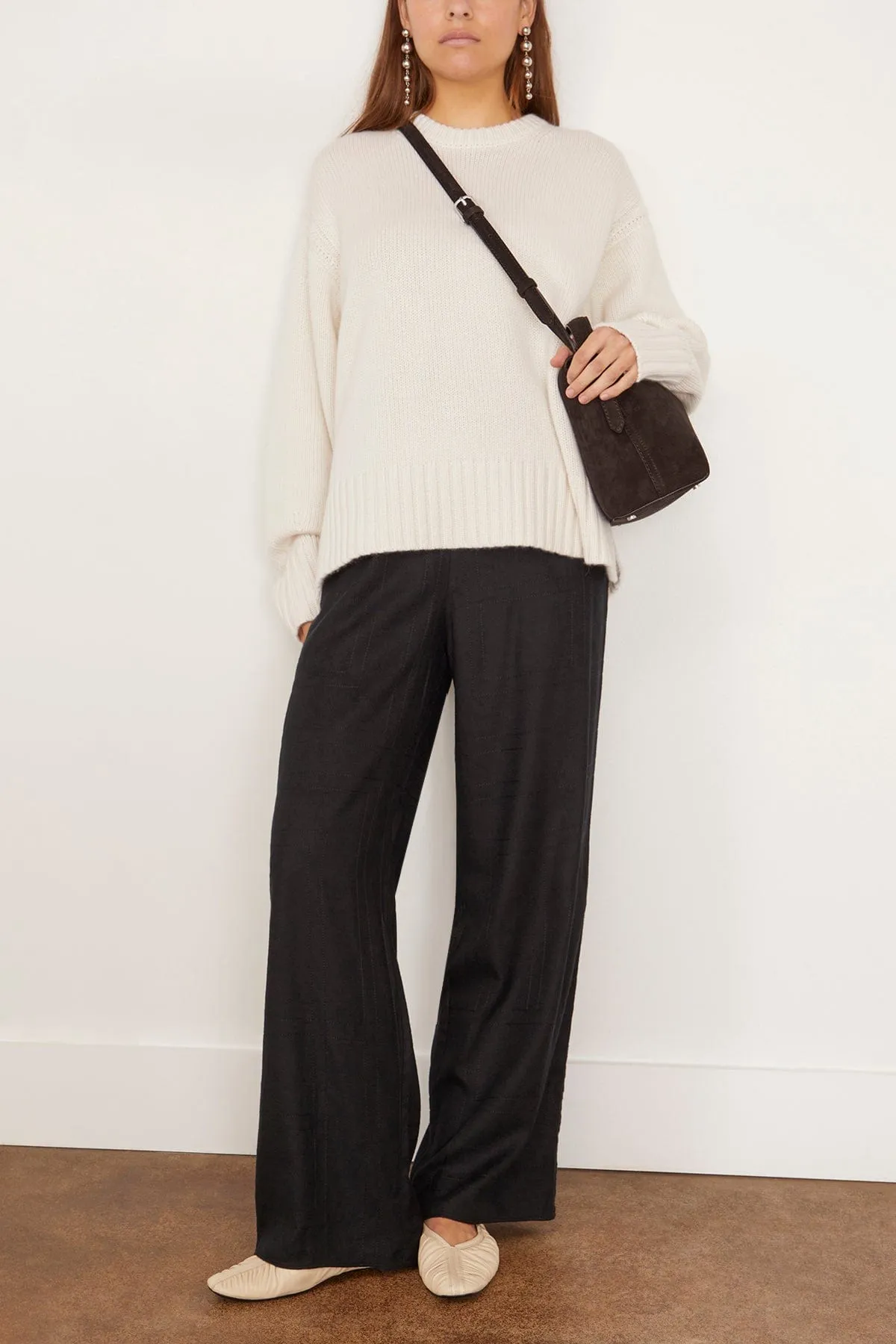 Monogram Flannel Pajama Bottoms in Black