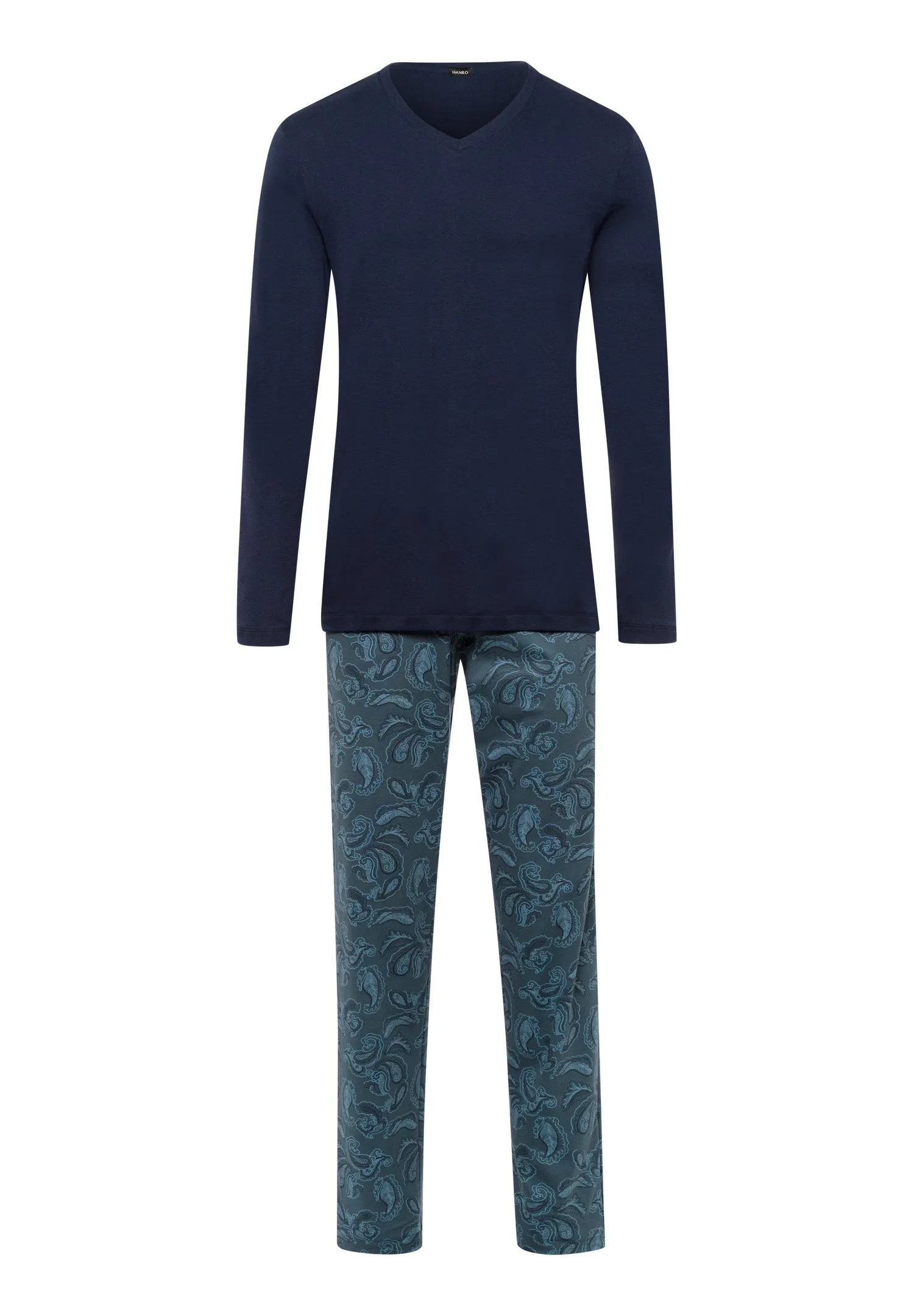 Night And Day Cotton V-Neck Pajama Set | Aqua Paisley 75462-2397