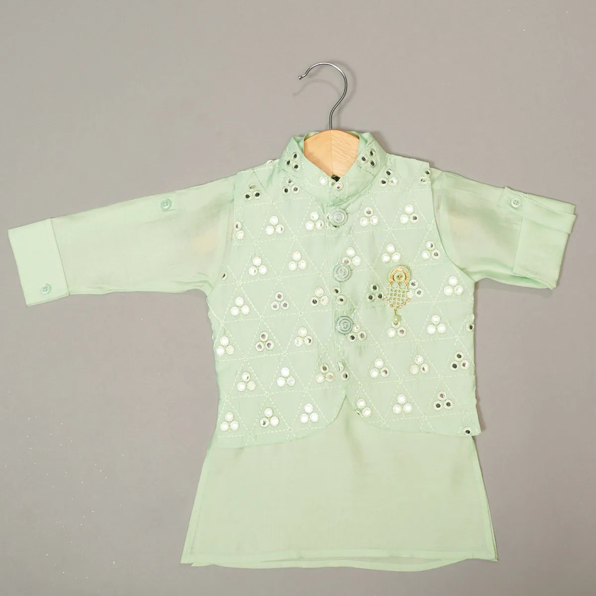 Pista Boys Kurta Pajama with Nehru Jacket