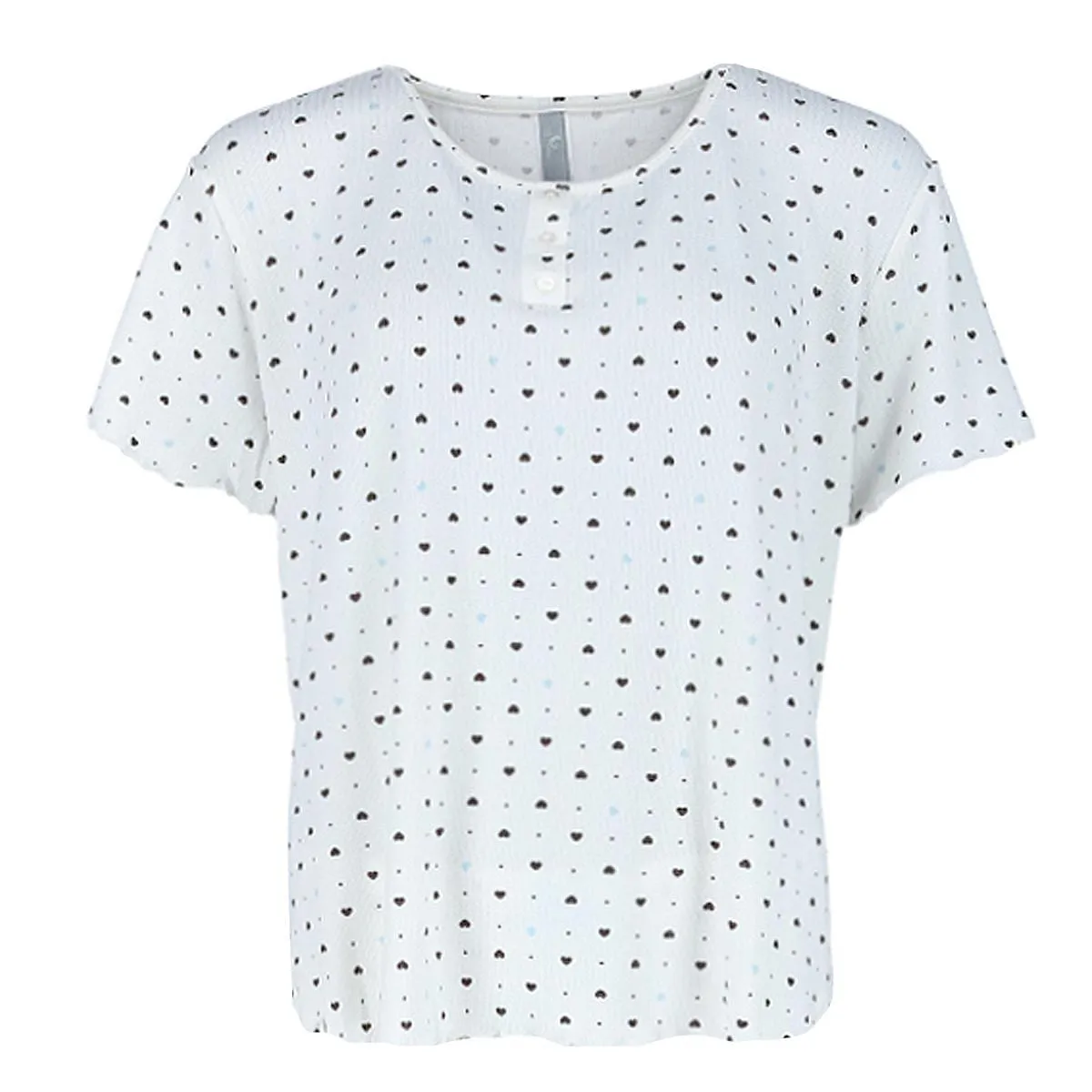 PJ Couture Women's Plus Size Hearts Short Sleeve Capri Set