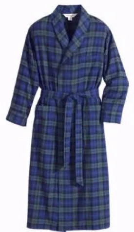 Plaid Flannel Shawl Collar Robe
