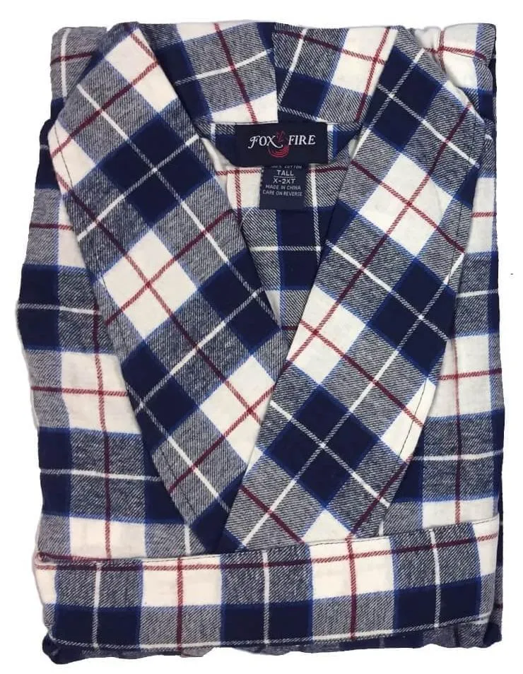 Plaid Flannel Shawl Collar Robe