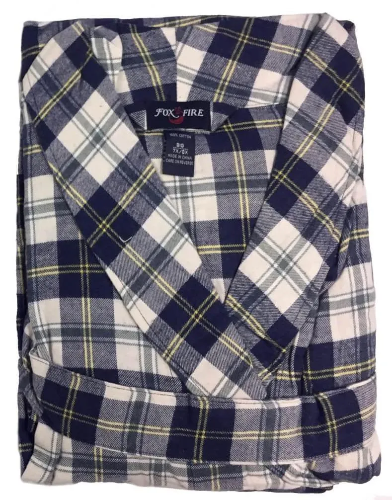 Plaid Flannel Shawl Collar Robe