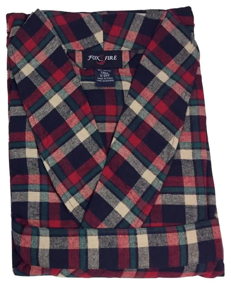Plaid Flannel Shawl Collar Robe