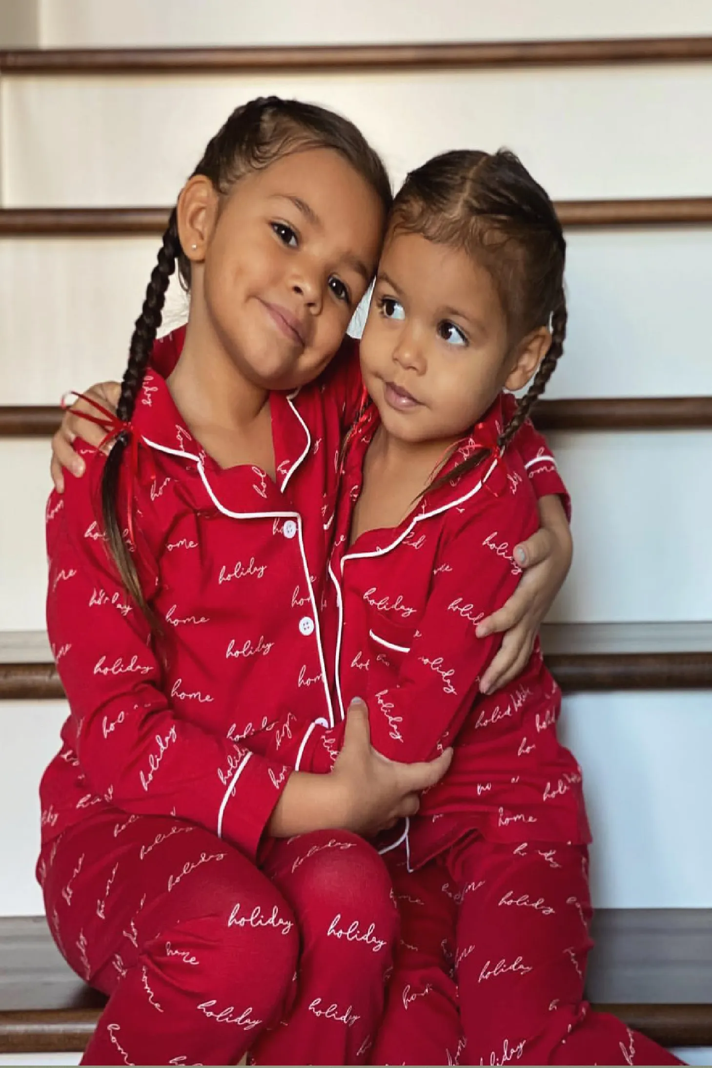 Red Home For The Holidays Kids Pajama Set