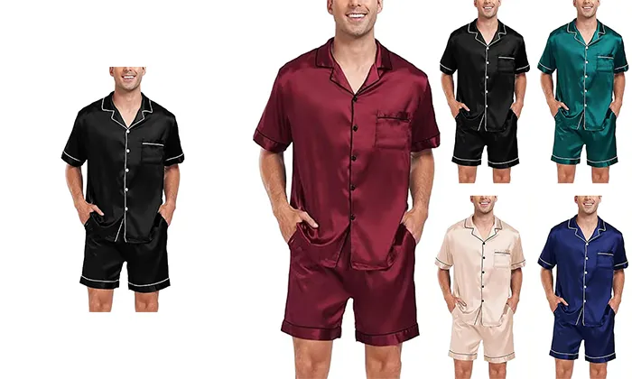 Satin Short-sleeved  Pajamas Suit