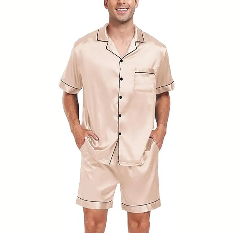 Satin Short-sleeved  Pajamas Suit