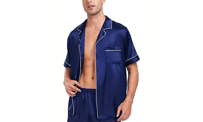 Satin Short-sleeved  Pajamas Suit