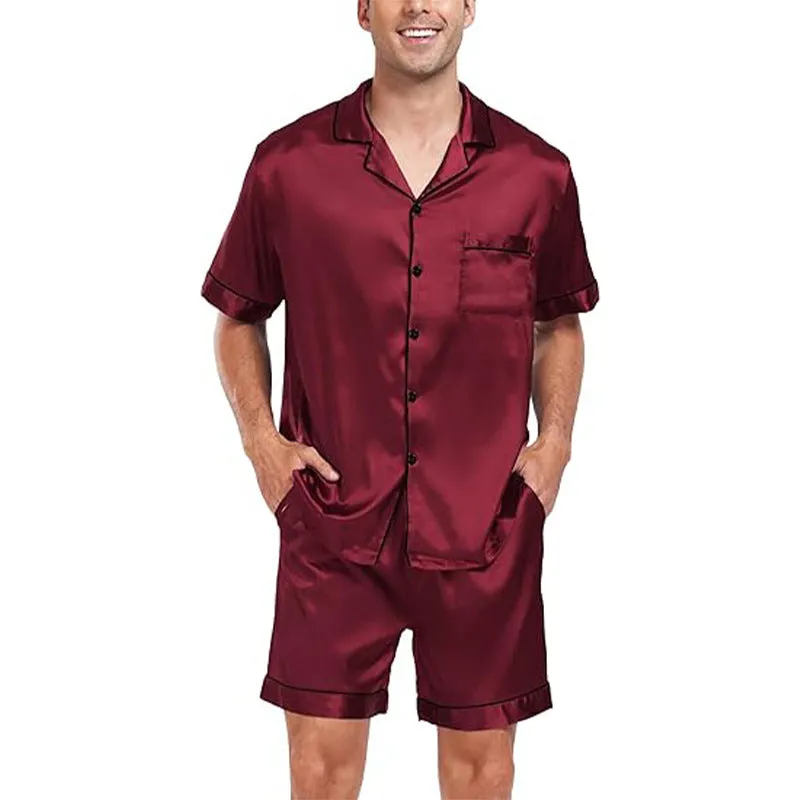 Satin Short-sleeved  Pajamas Suit