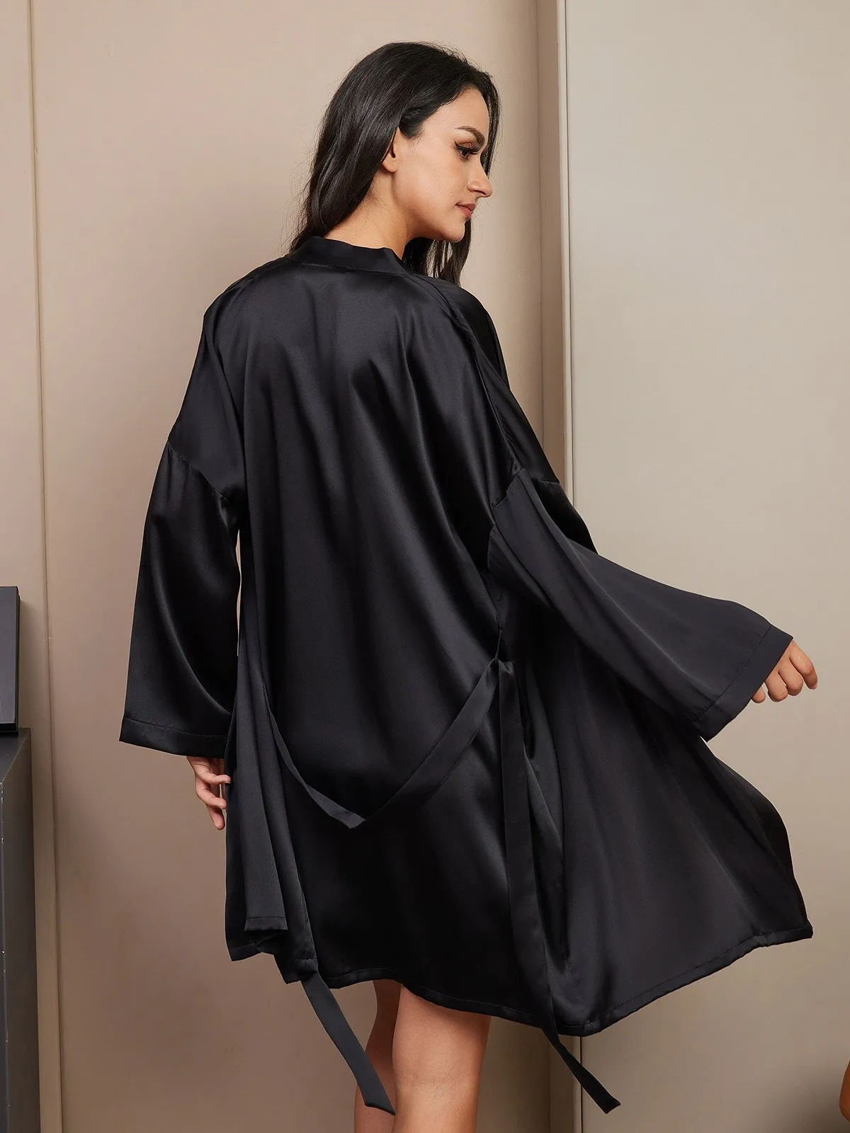 Silk 2-Piece Dressing Gown with Nighgown Set