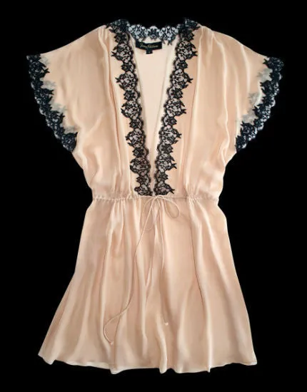 Silk & Lace  Short Sleeved Robe