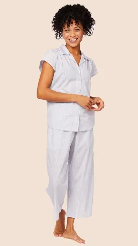 Simple Stripe Luxe Pima Capri - Blue