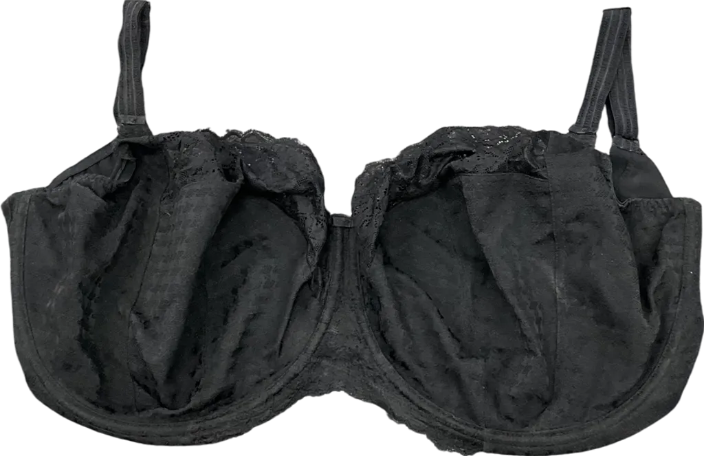 SimplyBe Black Underwired Lace Trimmed Bra UK 40K