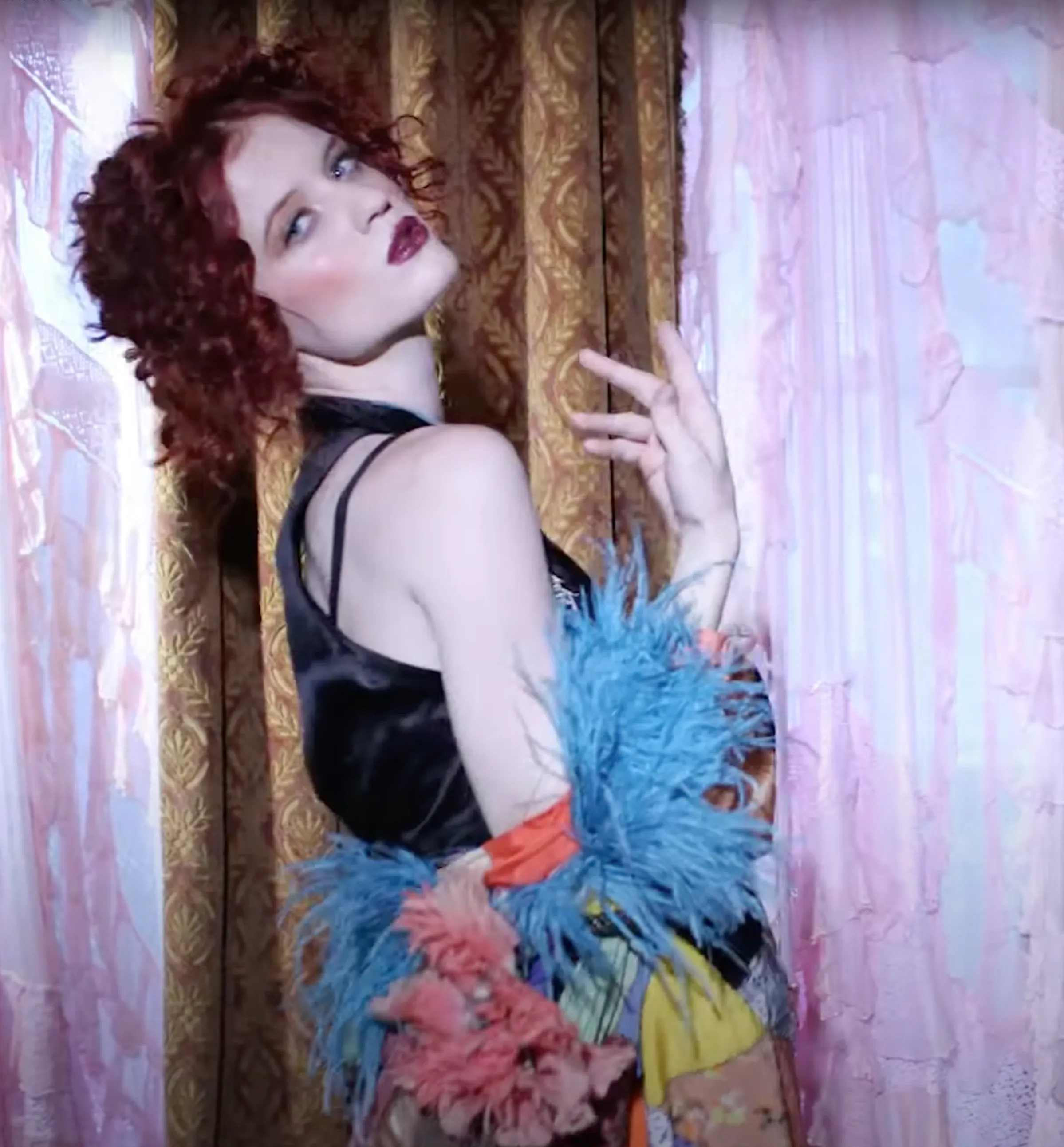 SOLD OUT Crazy Coat Authentic Art Deco Patchwork 20's Robe or Coat With Ostrich Feathers and Giant Poppy Floral Gingham belt included as-is repaired