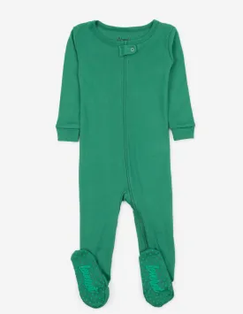 Solid Color Green Matching Family Pajama Set