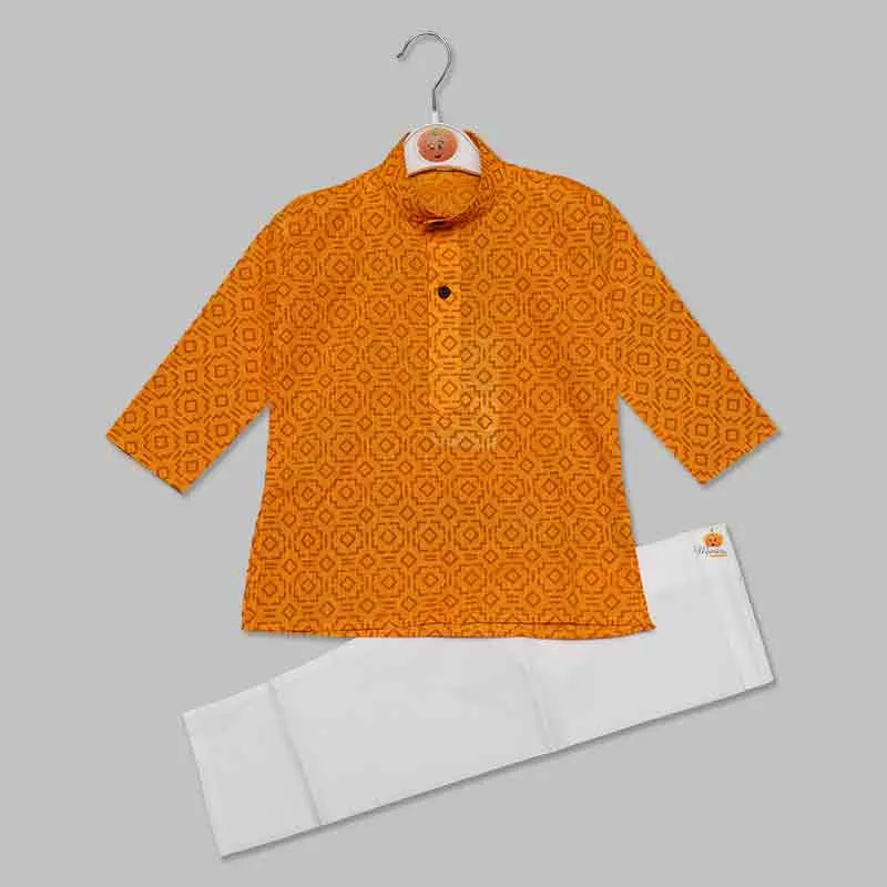 Solid Printed Boys Kurta Pajama