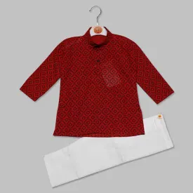 Solid Printed Boys Kurta Pajama