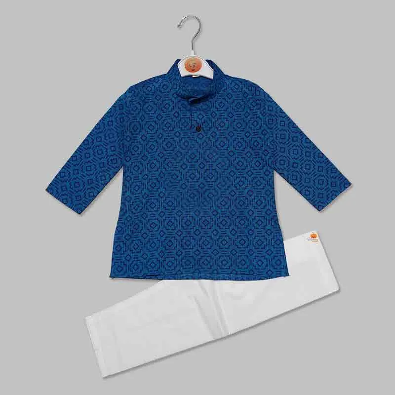 Solid Printed Boys Kurta Pajama