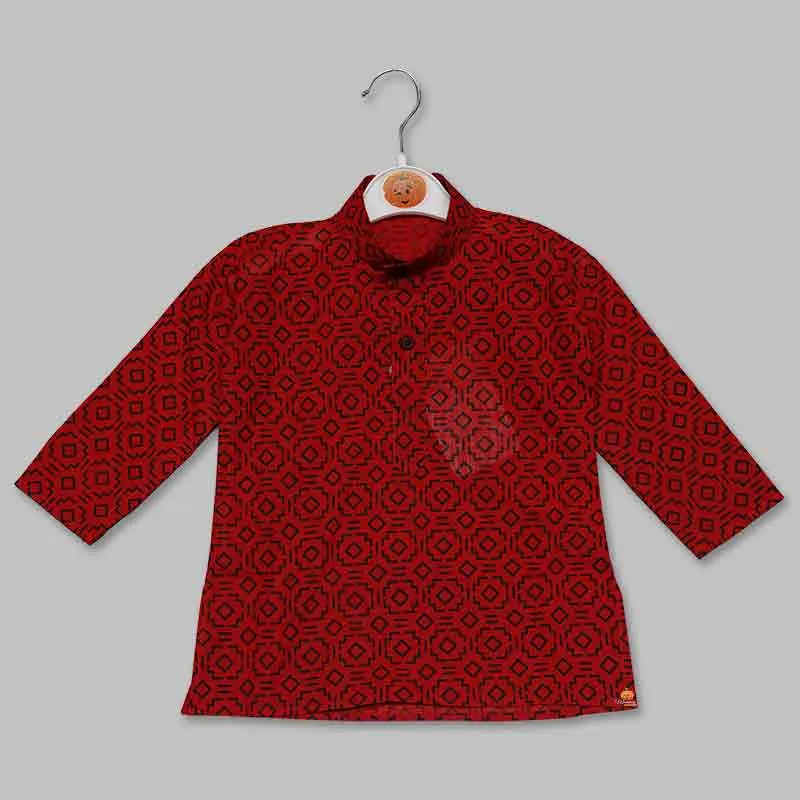 Solid Printed Boys Kurta Pajama