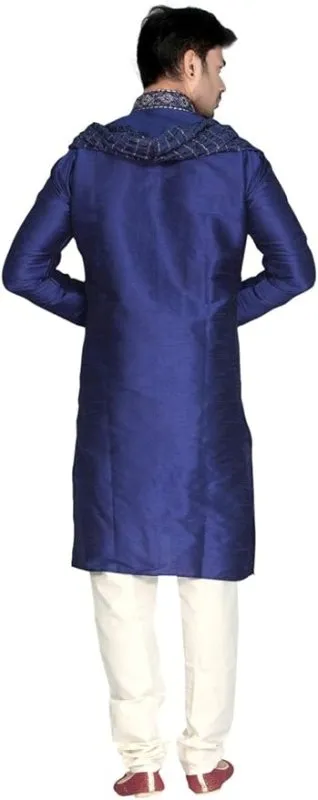Sonisha MKP9007 Men's Blue Kurta Pajama Set Wedding Kurta Pyjama Indian Party Suit