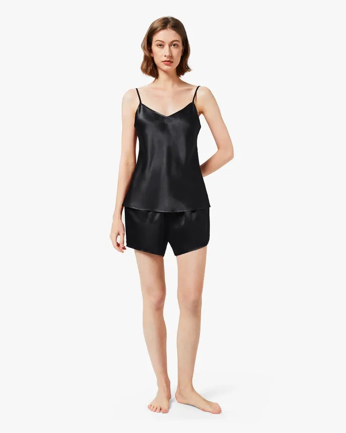 Sweet Silk Camisole Set Black