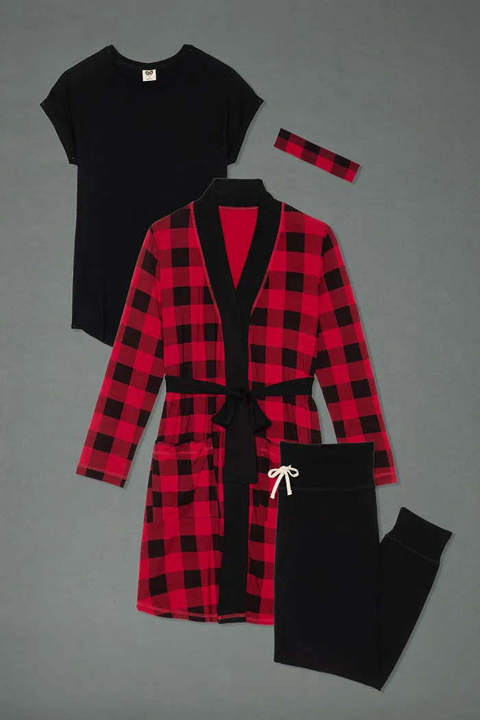T-Shirt Harem Pant   Robe Set (4-piece Set)