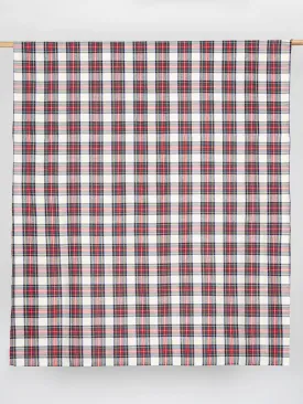 Tartan Check Cotton Flannel Twill -  Cream   Red   Green - Swatch